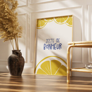 Affiche Zeste de bonheur - citrons - Impression décoration murale